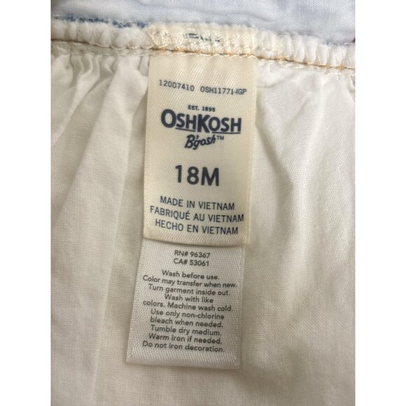 Oshkosh Bgosh Girls Denim Vestbak Dress Lot Of 2 Floral & Eyelet Ruffle Skirts S - Picture 12 of 15